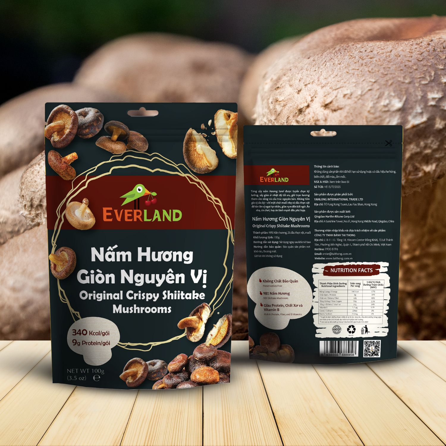 nấm hương sấy giòn nguyên vị