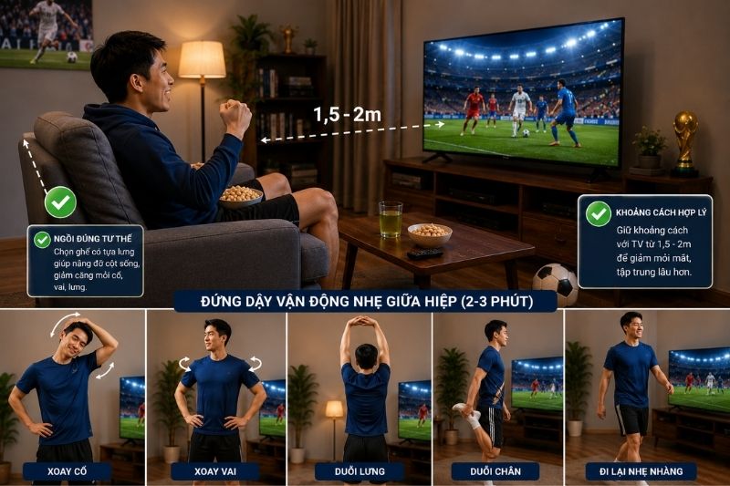 Tư thế ngồi xem bóng đá đúng cách