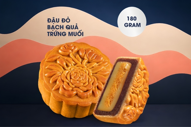Bánh Trung Thu đậu đỏ Azuki bạch quả trứng muối Tai Thong