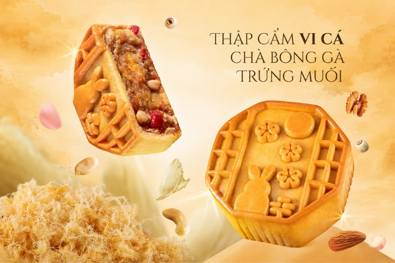 Bánh Trung Thu thập cẩm bào ngư vi cá Tai Thong cắt đôi