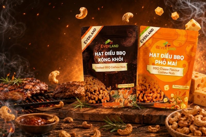 Hạt điều tẩm vị BBQ Xông Khói Everland