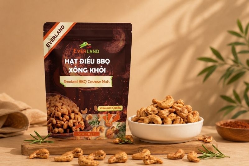 Hạt điều tẩm vị BBQ Xông Khói Everland