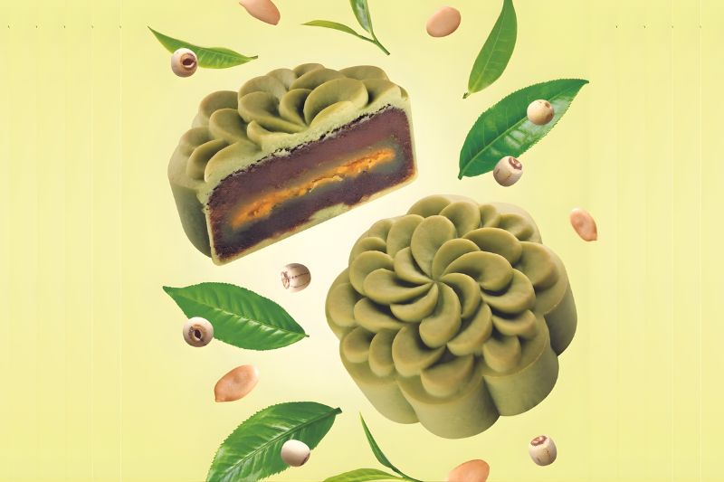 Bánh trung thu trà xanh trứng muối dẻo Tai Thong