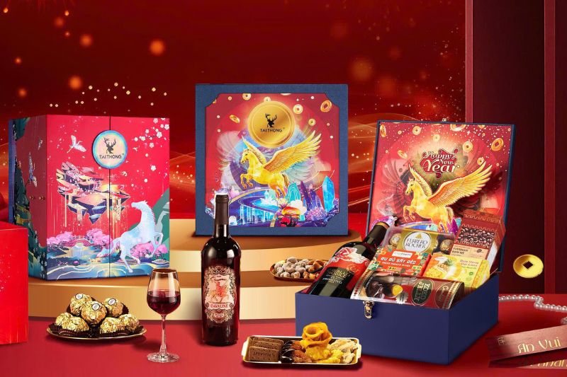 Bố cục, thẩm mỹ giỏ quà Tết - Tai Thong