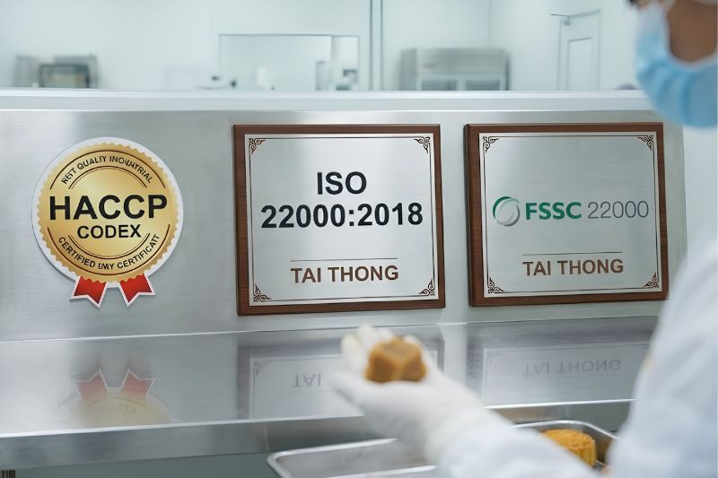 Bánh trung thu Tai Thong Malaysia với chứng nhận ISO 22000:2018 và HACCP Codex 2020