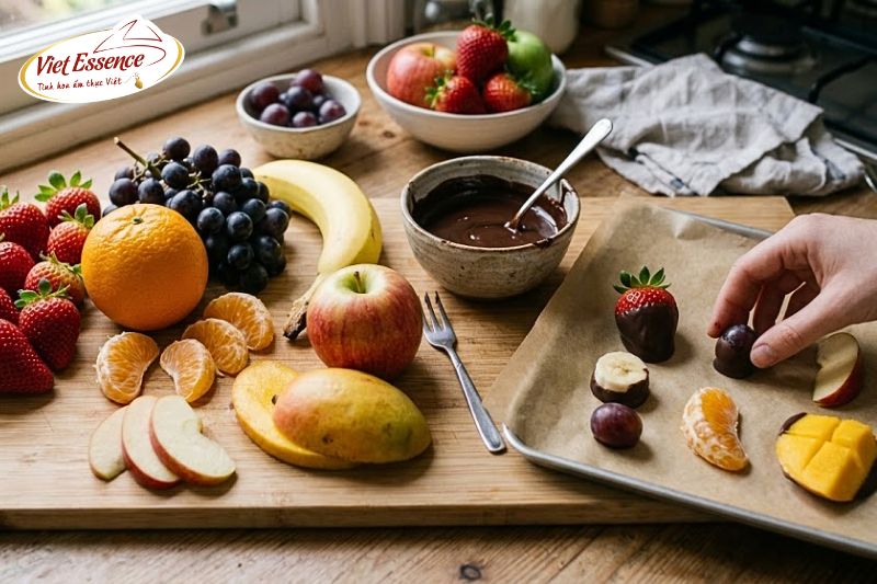 Các loại trái cây phù hợp để phủ socola