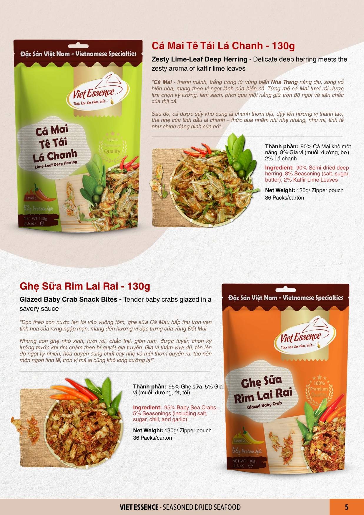 cá mai tê tái lá chanh & ghẹ sữa rim lai rai