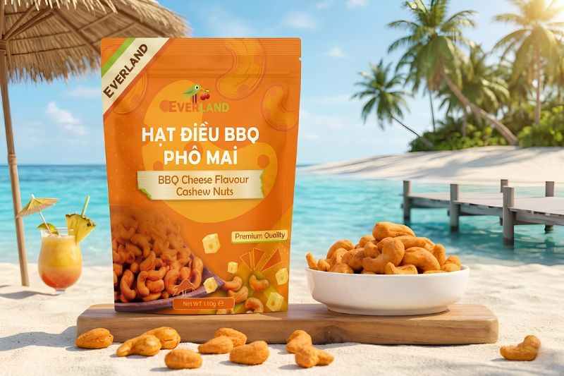 Hạt điều vị BBQ phô mai mặn ngọt đậm đà Everland