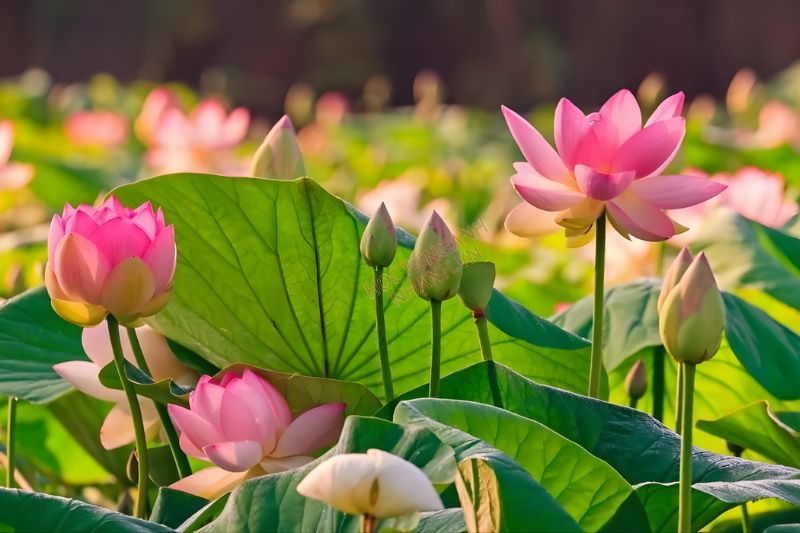 Khi cúng rằm Trung Thu, hoa sen không chỉ làm đẹp cho không gian mà còn thể hiện lòng thành kính