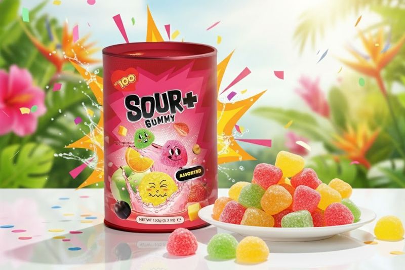 Kẹo Dẻo Chua Trái Cây Thập Cẩm Lot 100 - Tai Thong