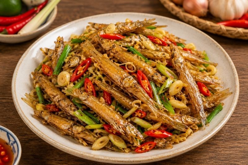 Khô cá bống xào sả ớt cay nồng kích thích vị giác