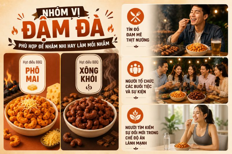 Nhóm hạt tẩm vị đậm đà phù hợp làm mồi nhắm