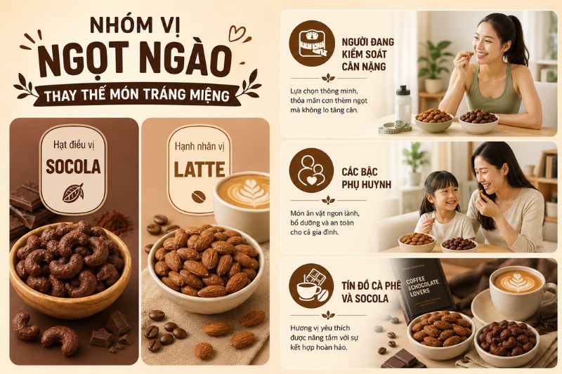 Nhóm hạt tẩm vị ngọt ngào thay thế món tráng miệng