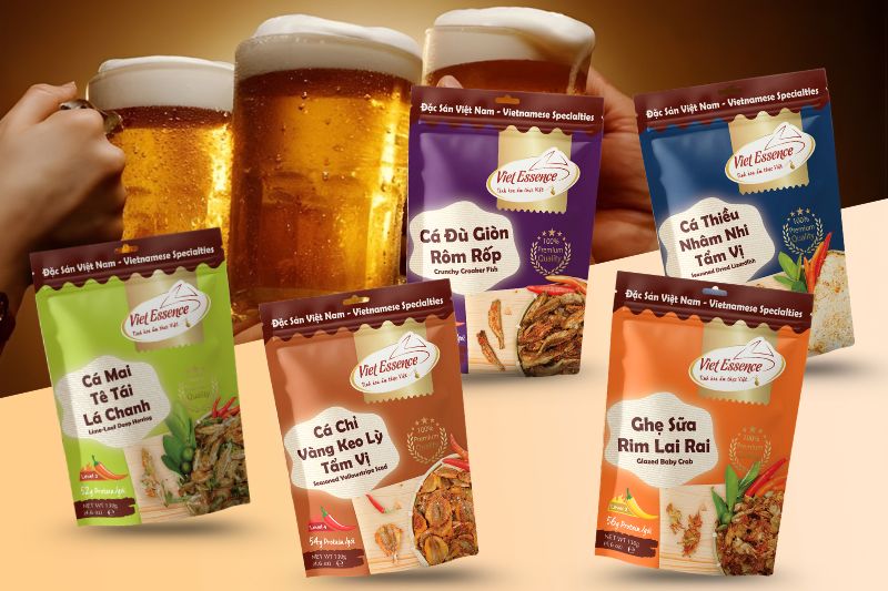 Snack hải sản kết hợp với cocktail