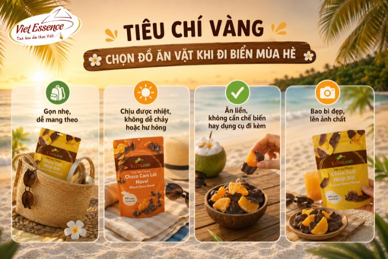 Tiêu chí vàng chọn đồ ăn vặt khi đi biển