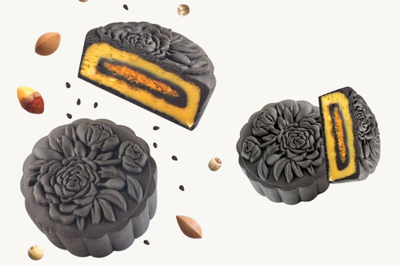 bánh trung thu bạch quả mè đen