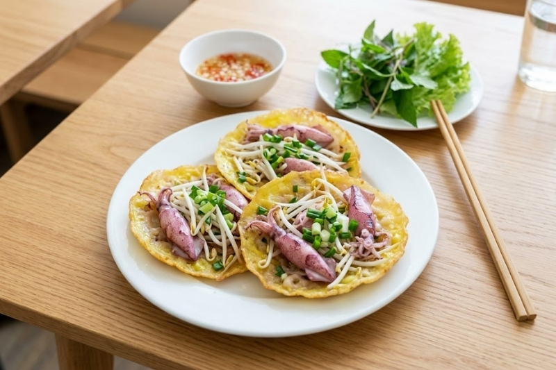 Bánh xèo mực đặc sản Nha Trang