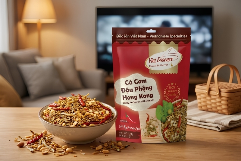 Snack ăn vặt khô cá cơm đậu phộng Hong Kong
