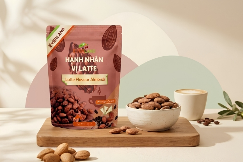 Hạnh nhân tẩm vị latte