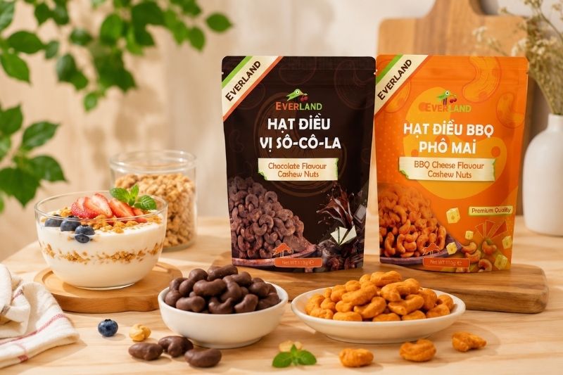 Hạt điều mix sữa chua và Granola