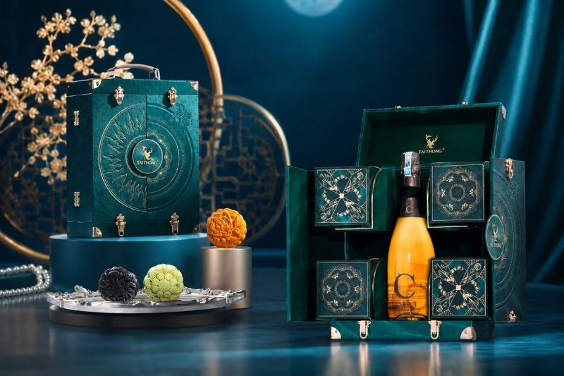Hộp bánh Trung Thu Lục Bảo Tráp rượu vang