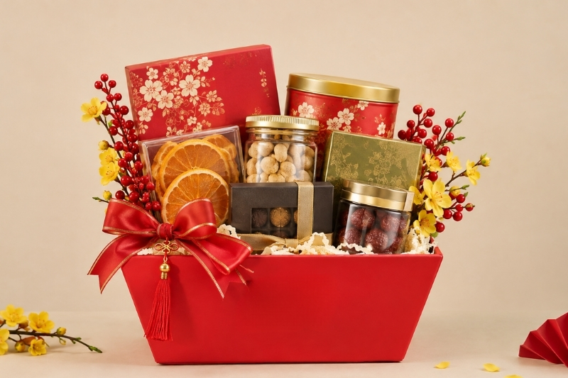 Giỏ quà Tết bằng nhựa