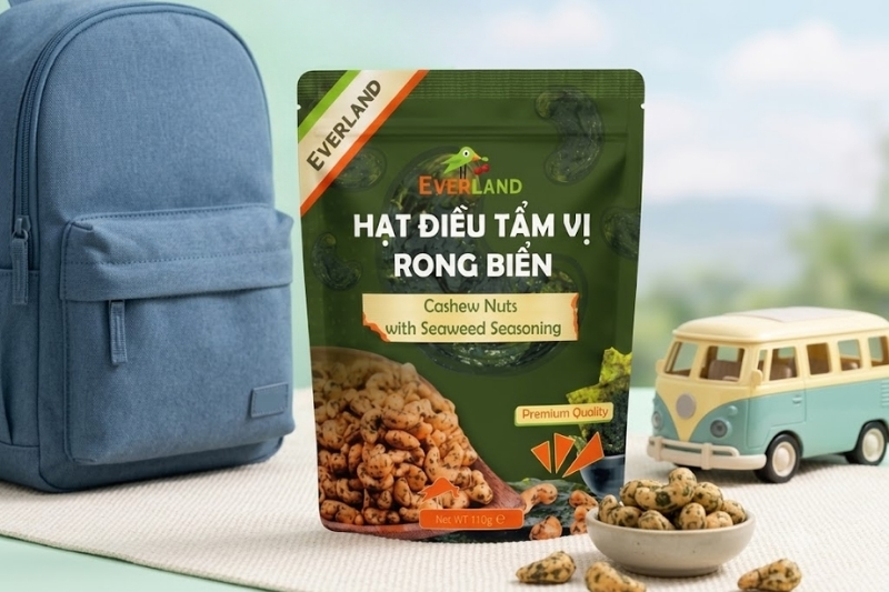 Hạt điều tẩm vị rong biển - đồ ăn vặt khi đi xe khách