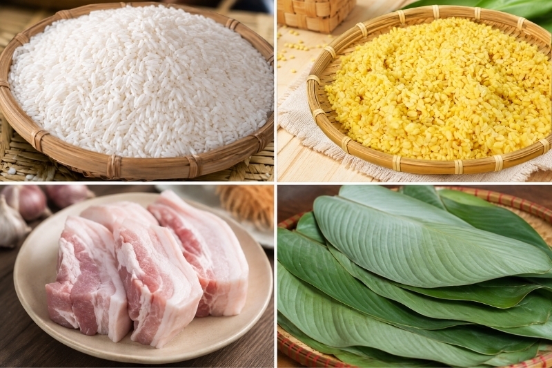Nguyên liệu gói bánh chưng ngày Tết