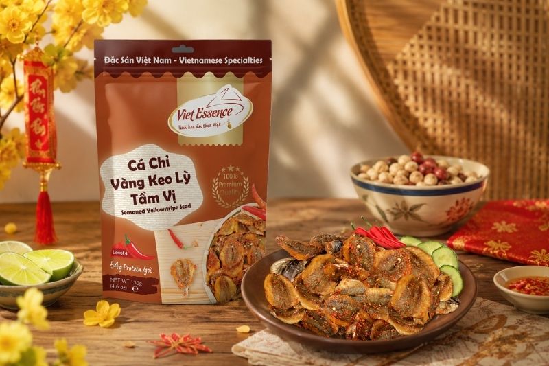 Cá Chỉ Vàng Keo Lỳ Tẩm Vị - khô cá ăn liền ngày Tết