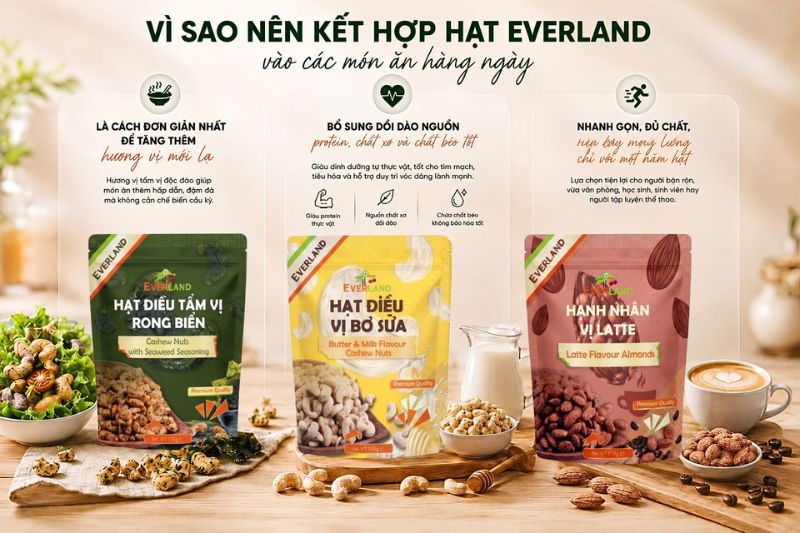 Kết hợp hạt Everland vào các món ăn hàng ngày