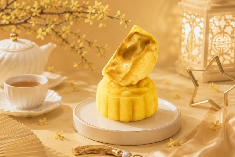 Bánh Trung Thu sầu riêng Musang King vỏ tuyết truyền thống