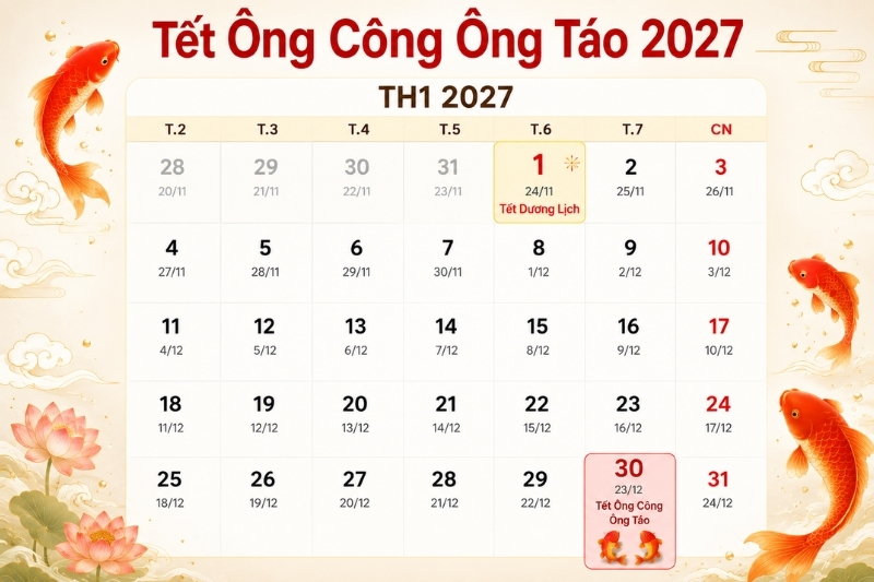 Tết ông Công ông Táo 2027 là ngày nào