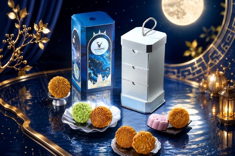 Hộp bánh trung thu thiết kế đẹp Bách Nguyệt Đăng Tai Thong