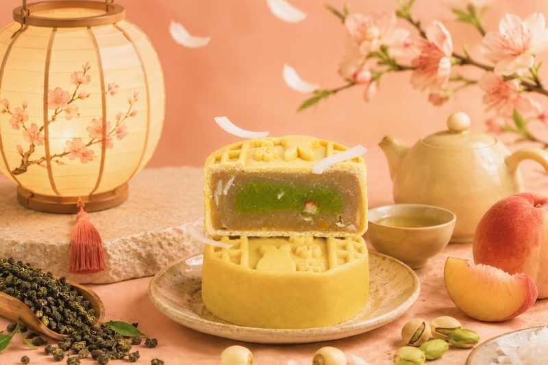 Bánh trung thu Olong Đào Hạt Dẻ Cười Tai Thong