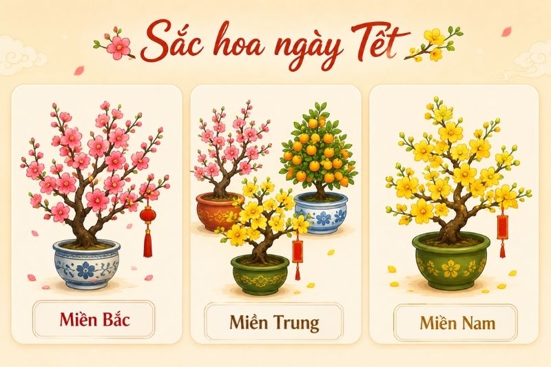Sắc hoa ngày Tết - Tết ba miền